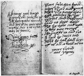 Page of Manuscript Showing the Signature of Queen Elizabeth I